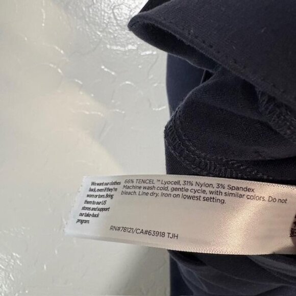 Eileen Fisher Pants Womens Medium Navy Blue Stretch Knit Slim Ankle 5 Pocket - Picture 5 of 7